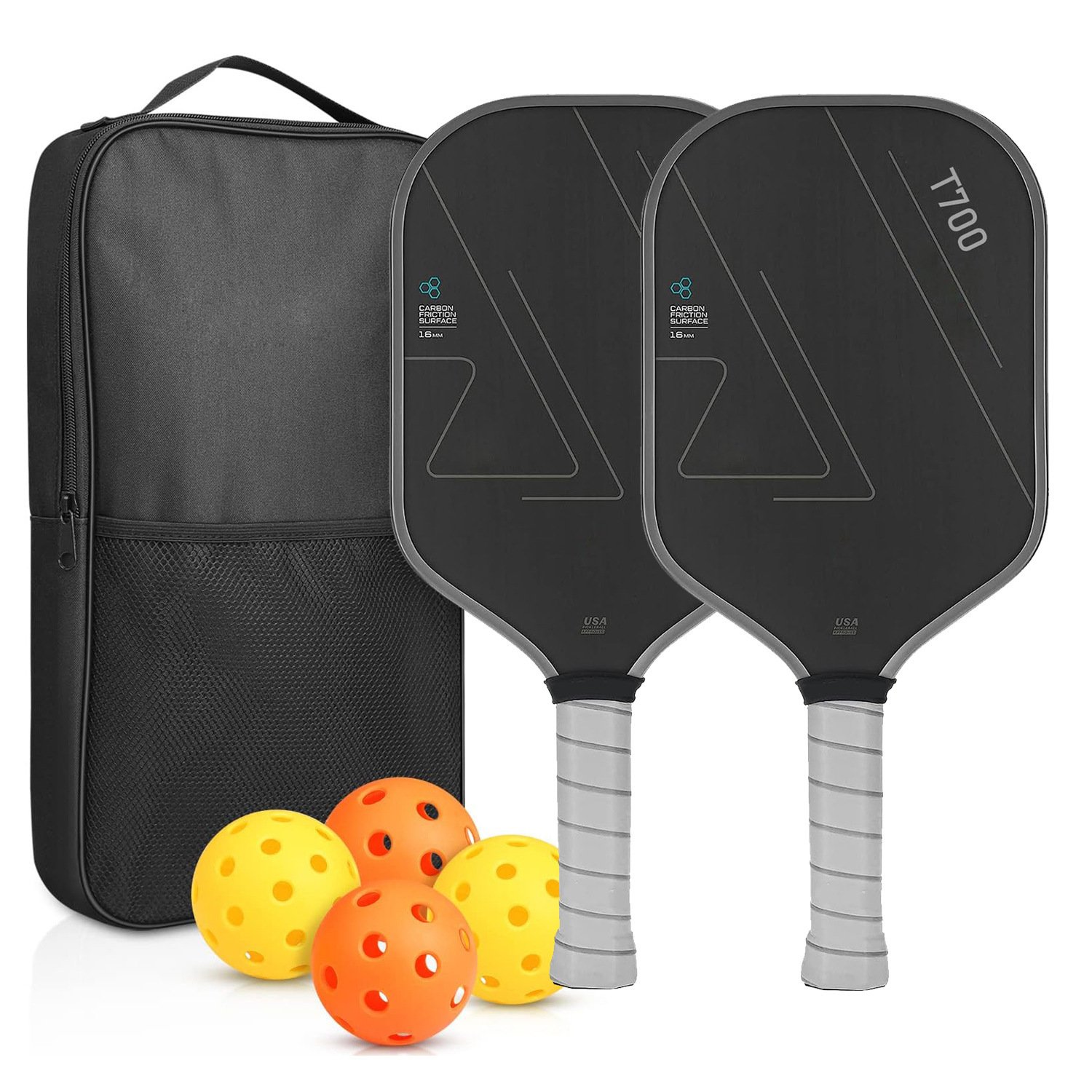 T700 Carbon Fiber Pickleball Paddle Sets Rackets and Balls