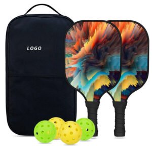 Fiberglass Pickleball Paddle Set 2 Rackets 4 Balls Carry Bag