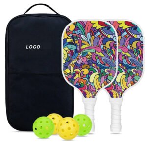 Fiberglass Pickleball Paddle Set Rackets Balls Carry Cover
