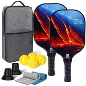 Flame Pickleball Paddle Set With Balls Towels Retrievers